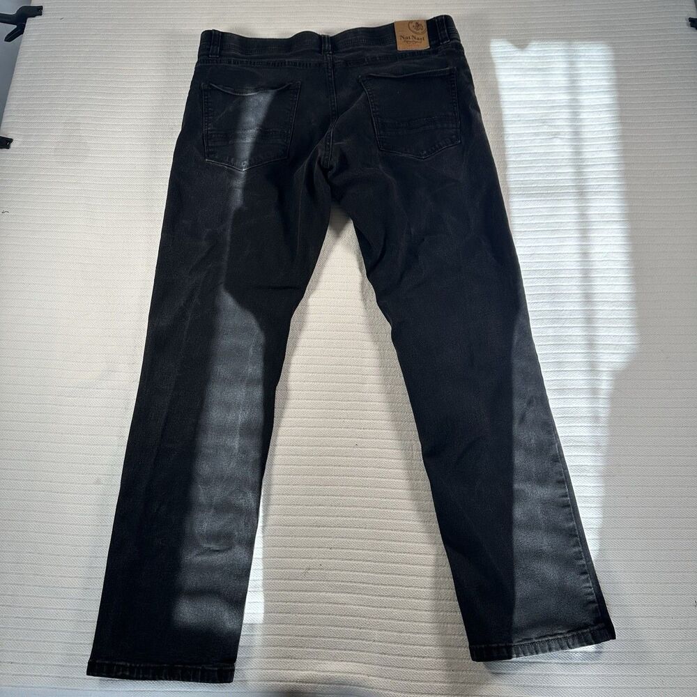 Nat Nast Men’s 36x32 Black Coated Jeans Straight Leg Denim Pants W36 L32 - Picture 6 of 13